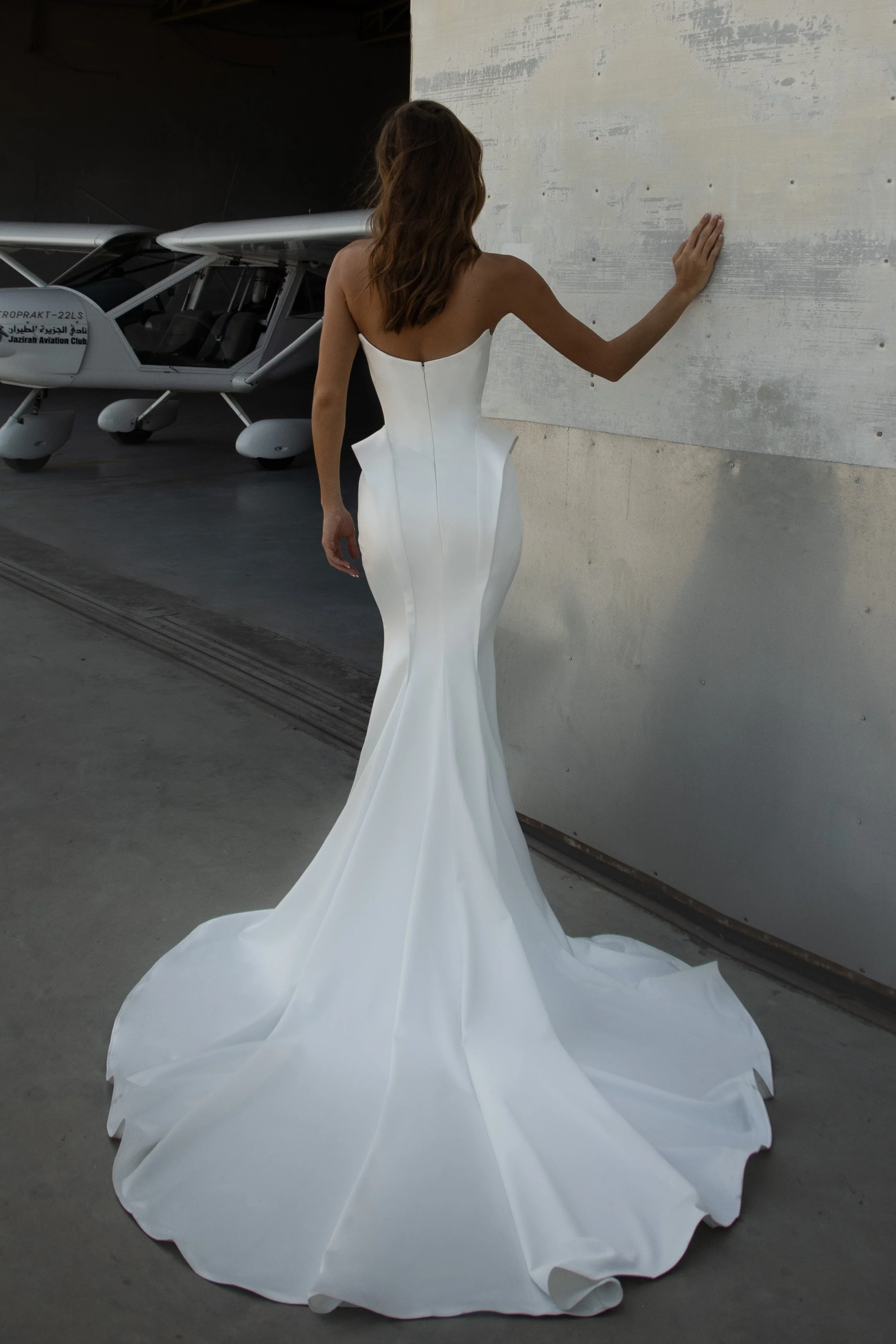 Andymion – Satin Fit-and-Flare Wedding Dress with Sweetheart
